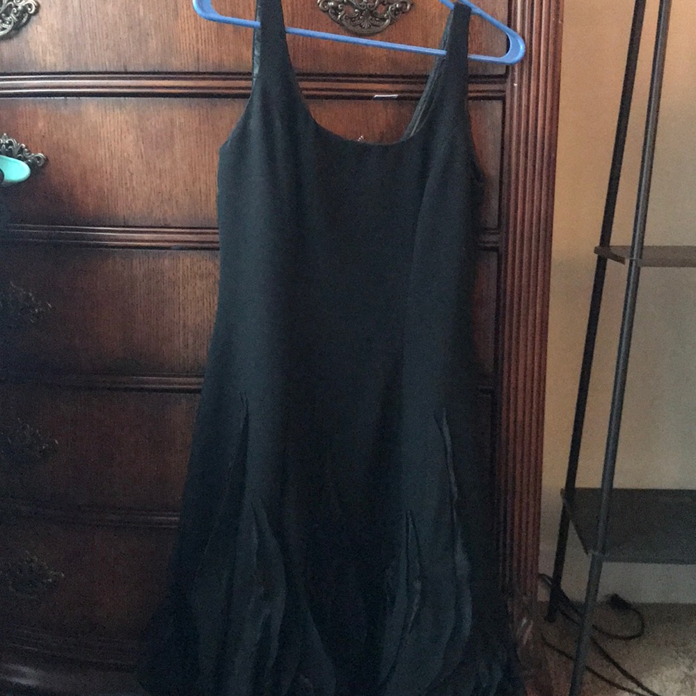 Boutique black dress with ruffled bottom